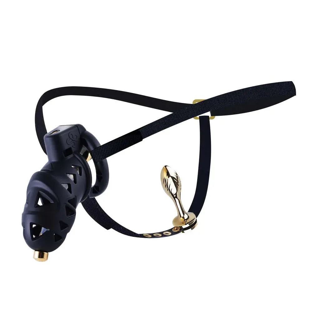 LOCKINK Sevanda Rattlesnake Plastic Male Chastity Cage With Anal Plug