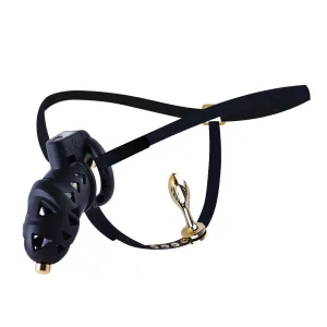 LOCKINK Sevanda Rattlesnake Plastic Male Chastity Cage With Anal Plug