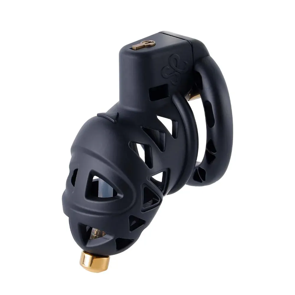 LOCKINK Sevanda Rattlesnake Plastic Male Chastity Cage With Anal Plug