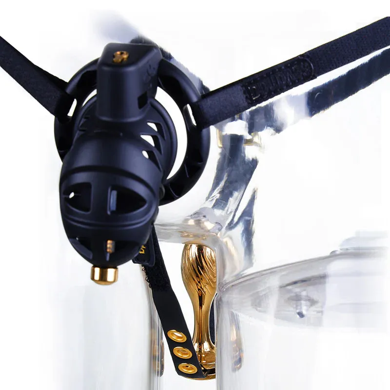 LOCKINK Sevanda Rattlesnake Plastic Male Chastity Cage With Anal Plug