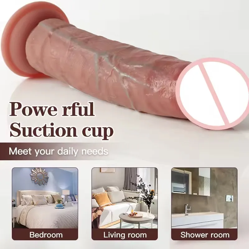 Long Realistic Dildo Anal Plug - Lifelike Huge Silicone Dildos Prostate Massager