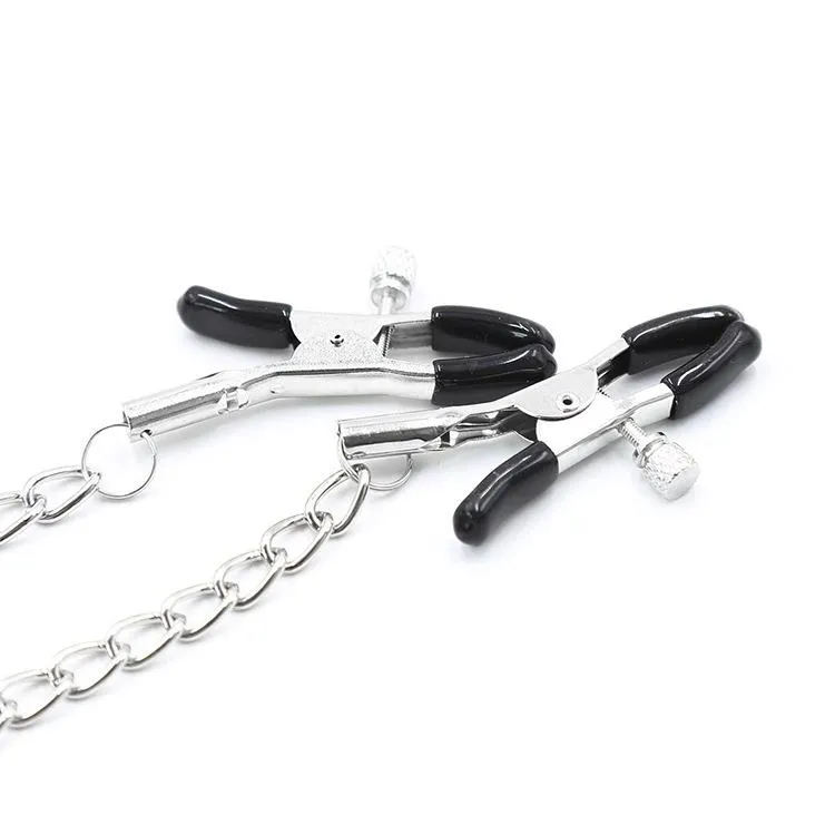Lovemesex Gag Silicone Bone Red with Nipple Clamp