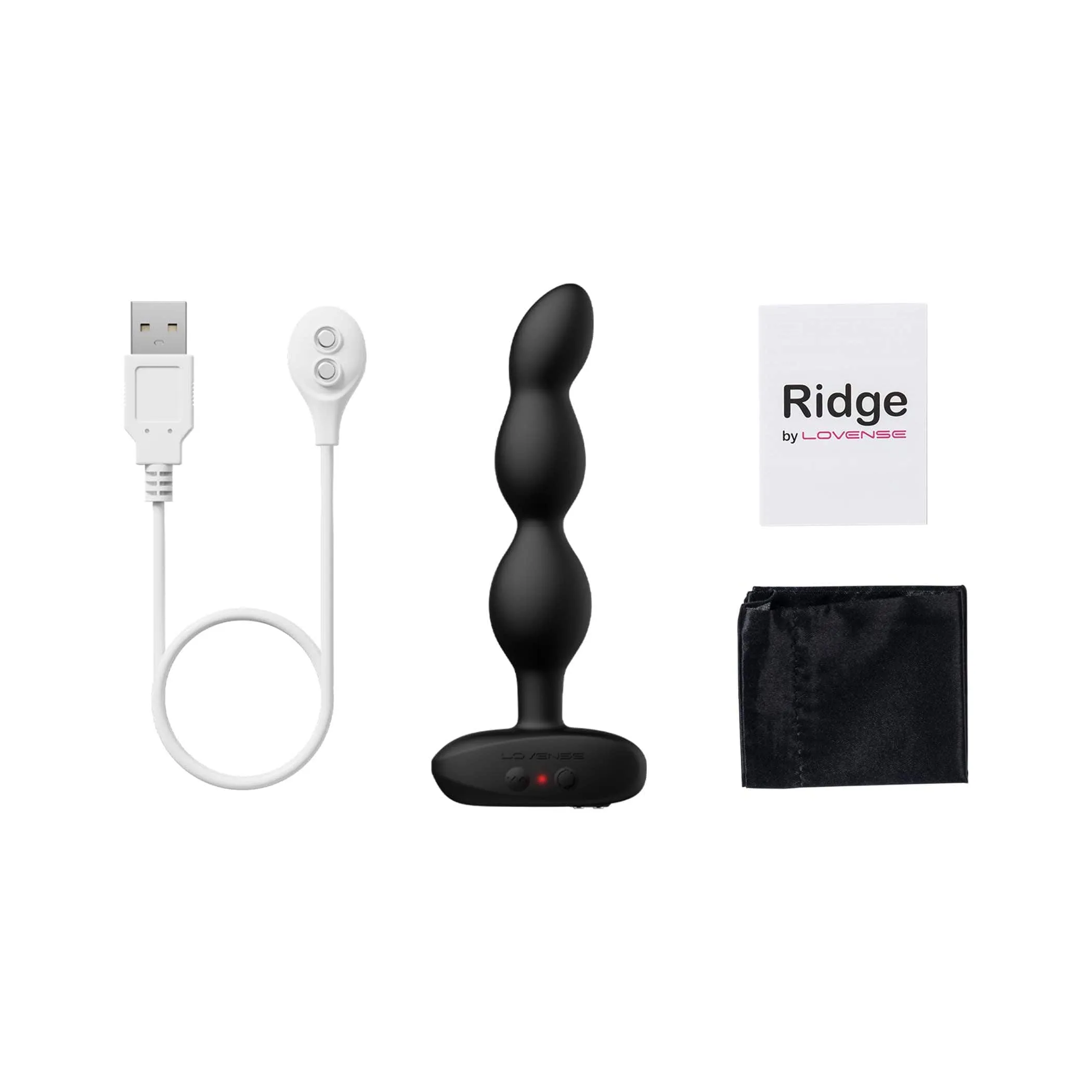 Lovense - Ridge App-Controlled Vibrating Rotating Anal Beads (Black)
