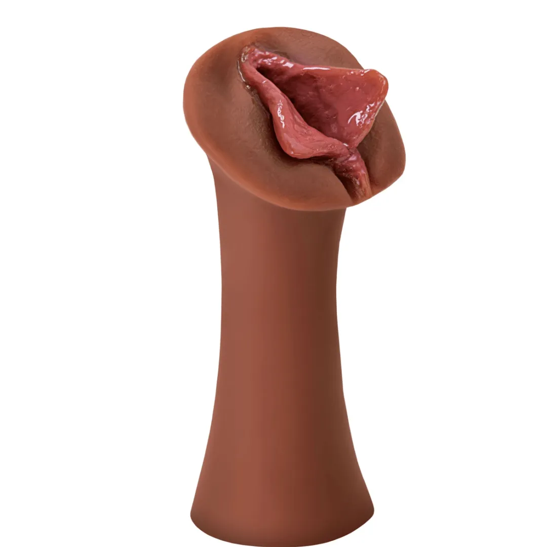 Luscious Lips Wet Pussy Self Lubricating Masturbator - Chocolate