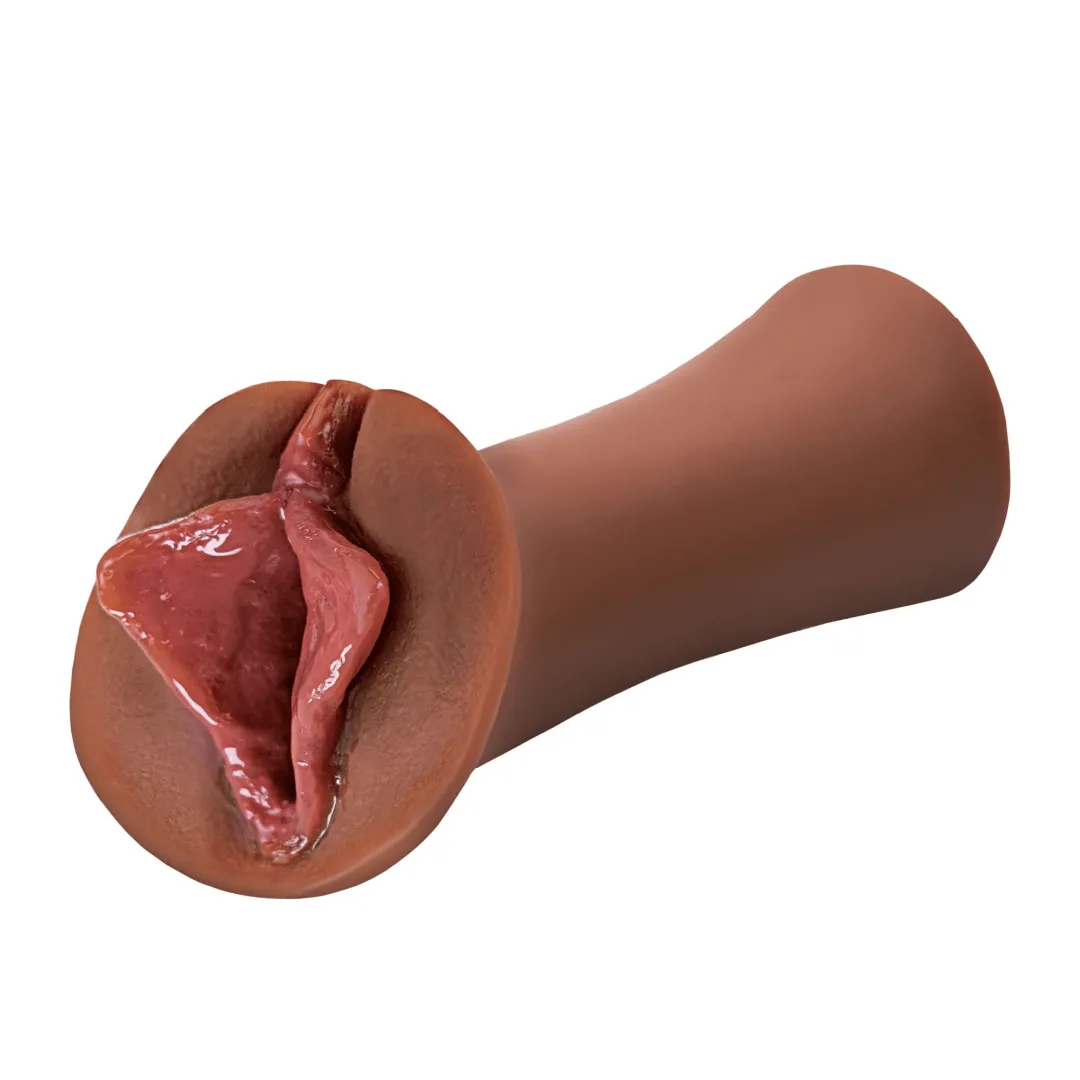 Luscious Lips Wet Pussy Self Lubricating Masturbator - Chocolate