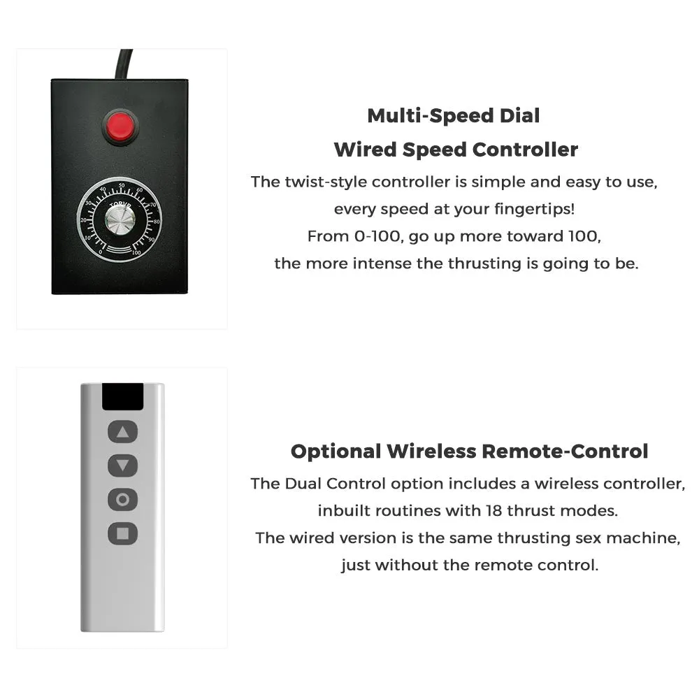 Lustti Best Budget Sex Machine Mini FM18 with 120-Watt Motor. Anti-Rotation Connecting System