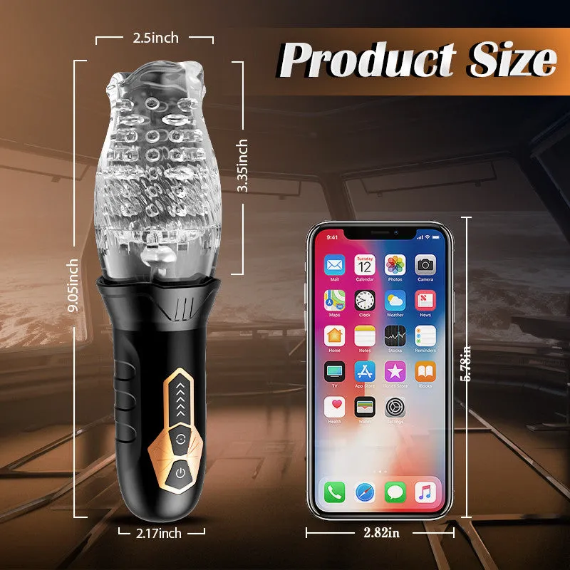 LuxuryBear - Male Rose 5 Rotating 10 Vibrating Transparent Sleeve Male Masturbator