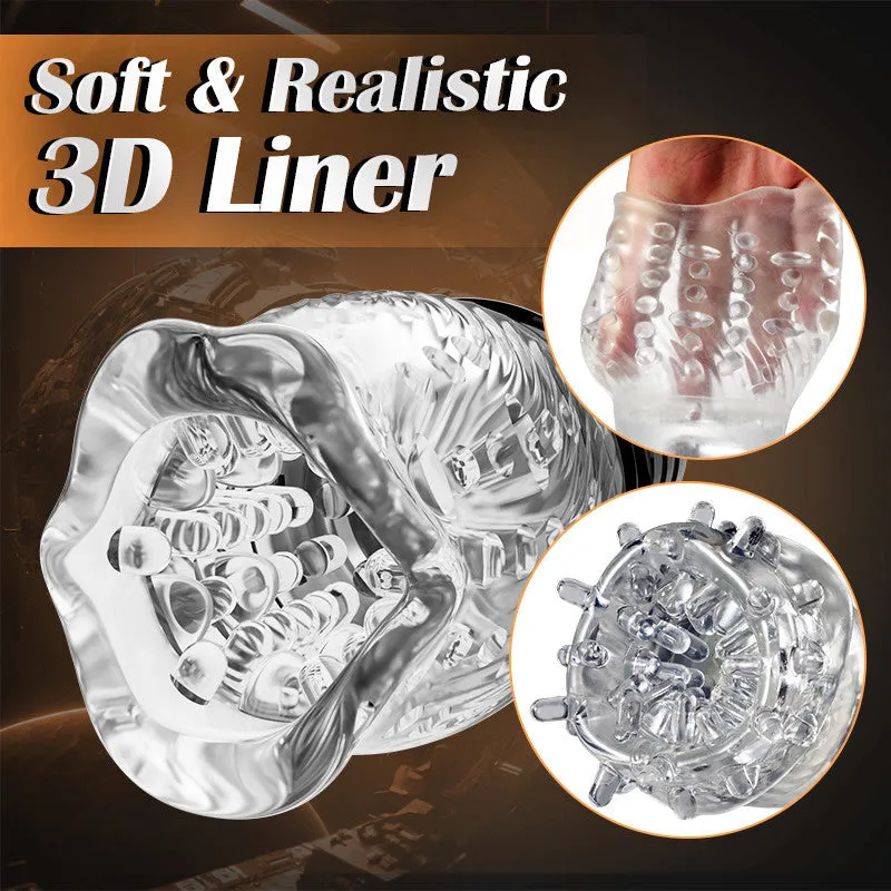 LuxuryBear - Male Rose 5 Rotating 10 Vibrating Transparent Sleeve Male Masturbator
