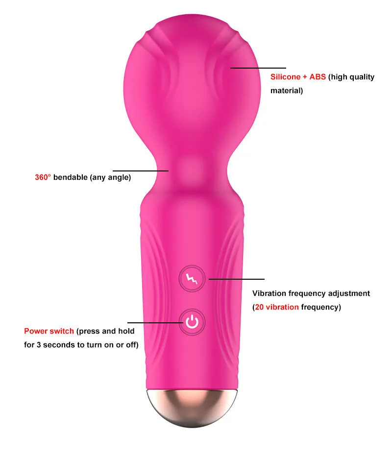 Magic Wand Clitoral Vibrator - Handheld Nipple Clit Stimulator Female Sex Toys