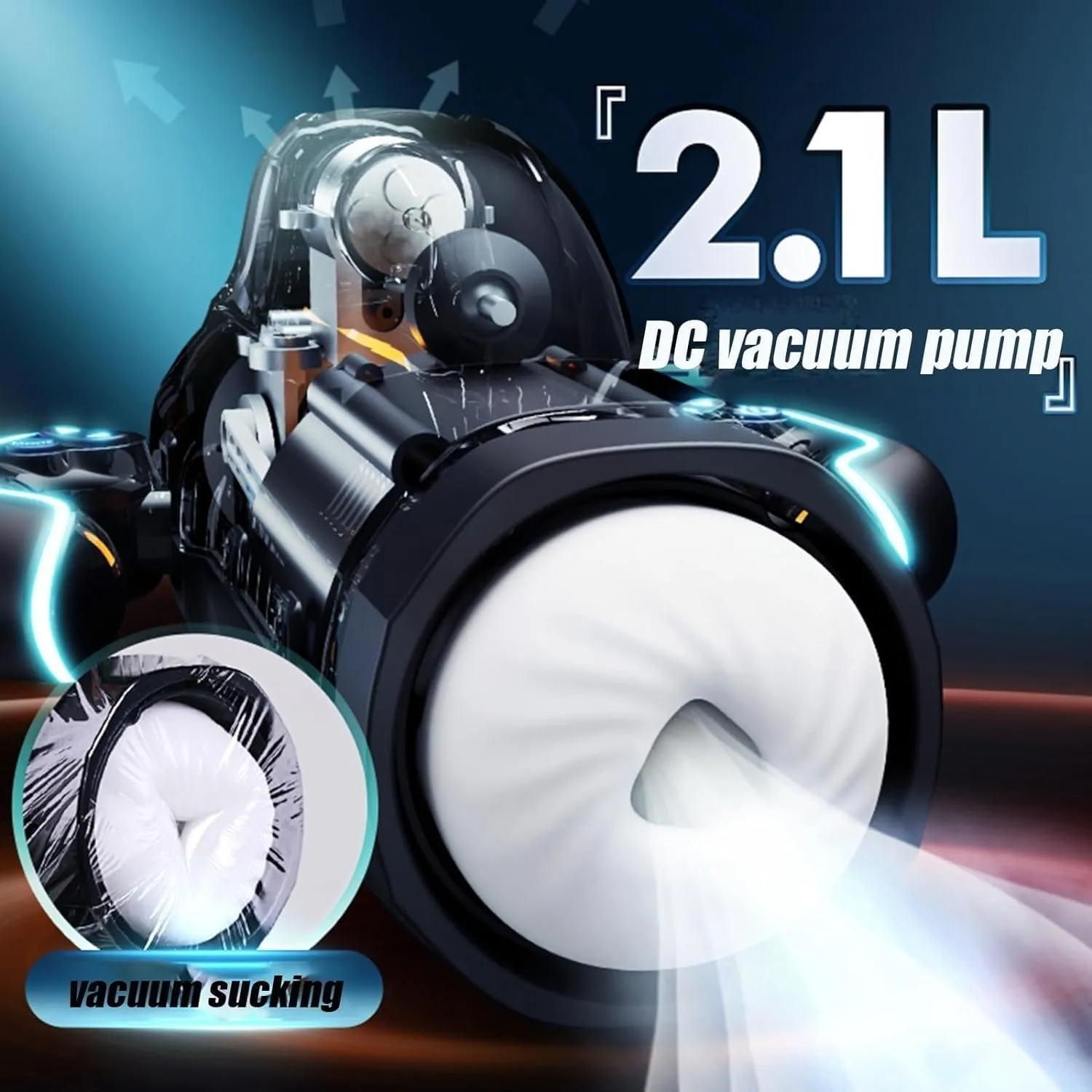 Male Masturbator - Thrusting. Electric Waterproof BJ Simulator Machine with Voice for Men (Black)