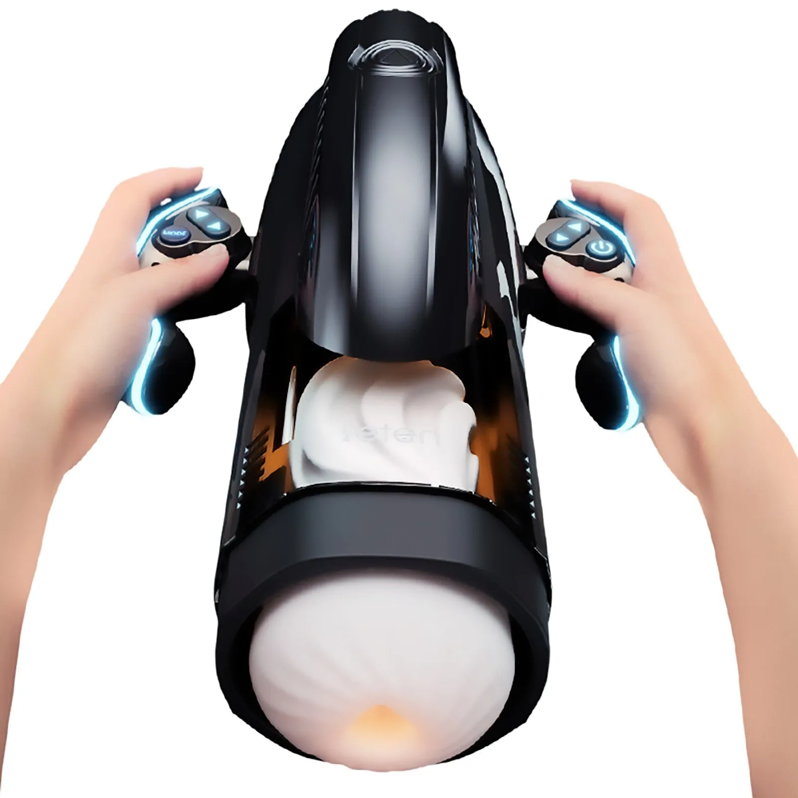 Male Masturbator - Thrusting. Electric Waterproof BJ Simulator Machine with Voice for Men (Black)