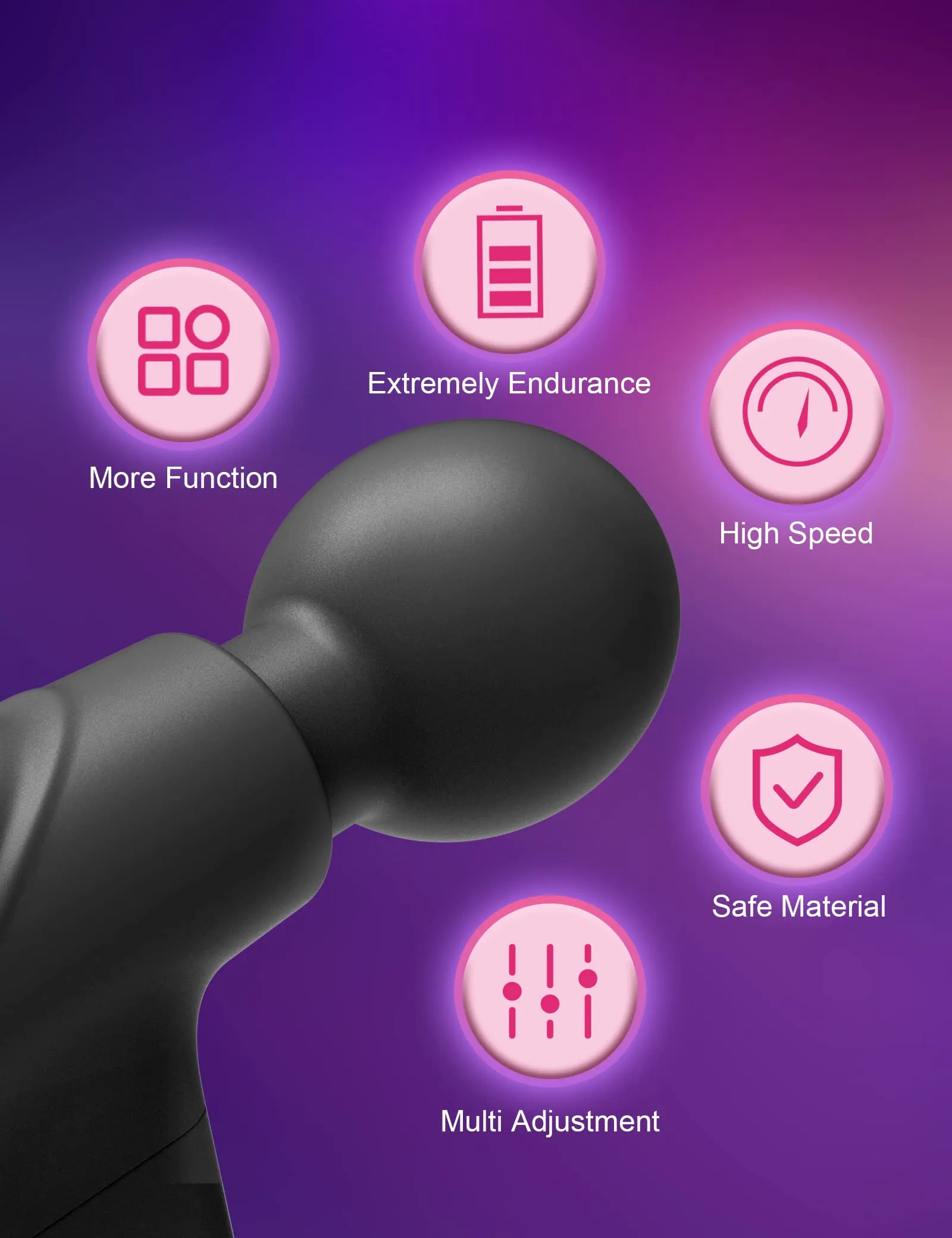 Massage Gun Magic Wand Vibrator - Pocket Powerful Nipple Clit Stimulator Sex Toy for Women