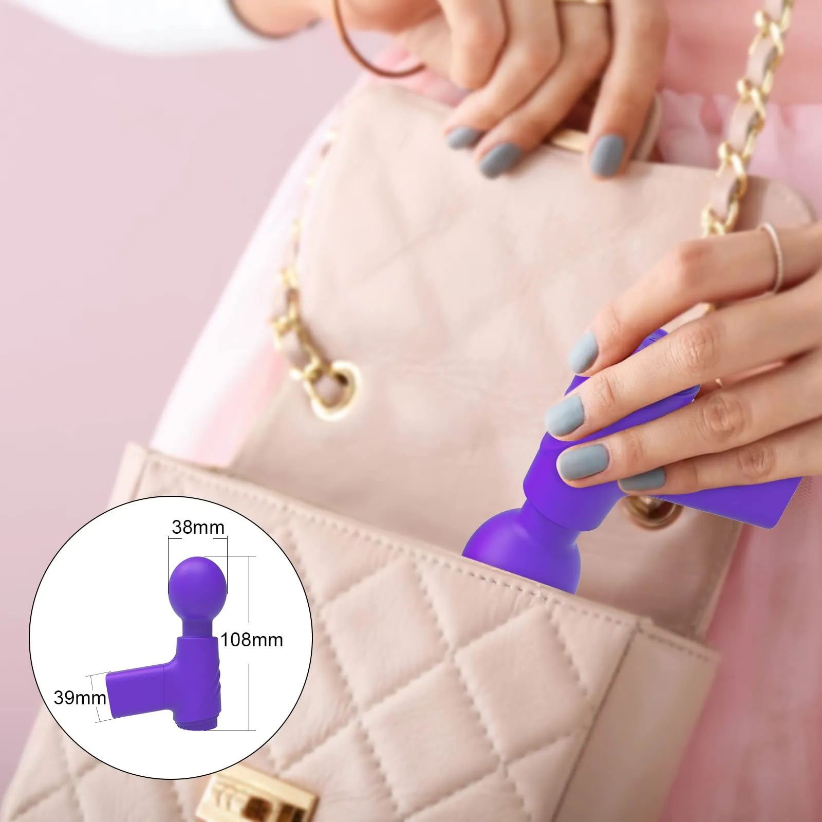 Massage Gun Magic Wand Vibrator - Pocket Powerful Nipple Clit Stimulator Sex Toy for Women