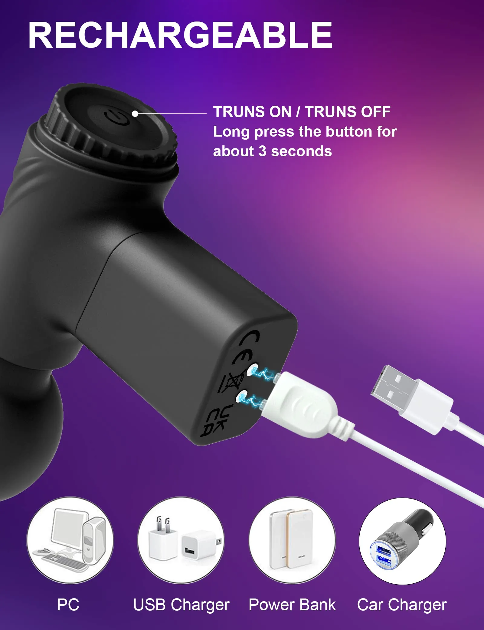 Massage Gun Magic Wand Vibrator - Pocket Powerful Nipple Clit Stimulator Sex Toy for Women