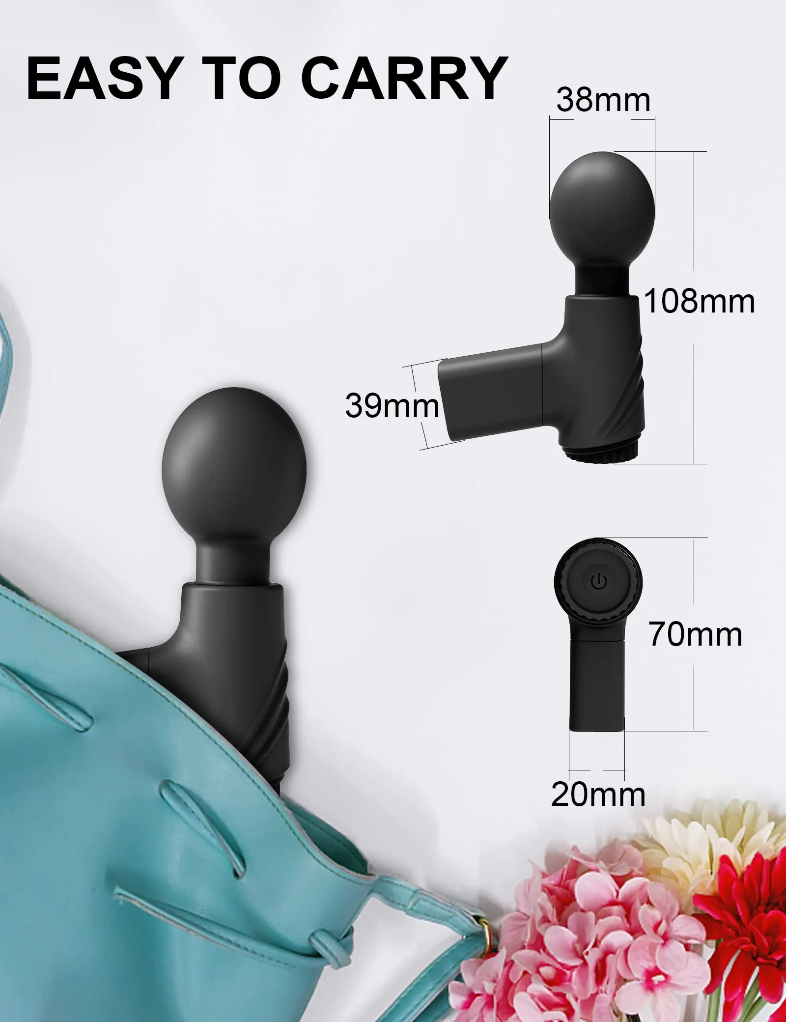 Massage Gun Magic Wand Vibrator - Pocket Powerful Nipple Clit Stimulator Sex Toy for Women