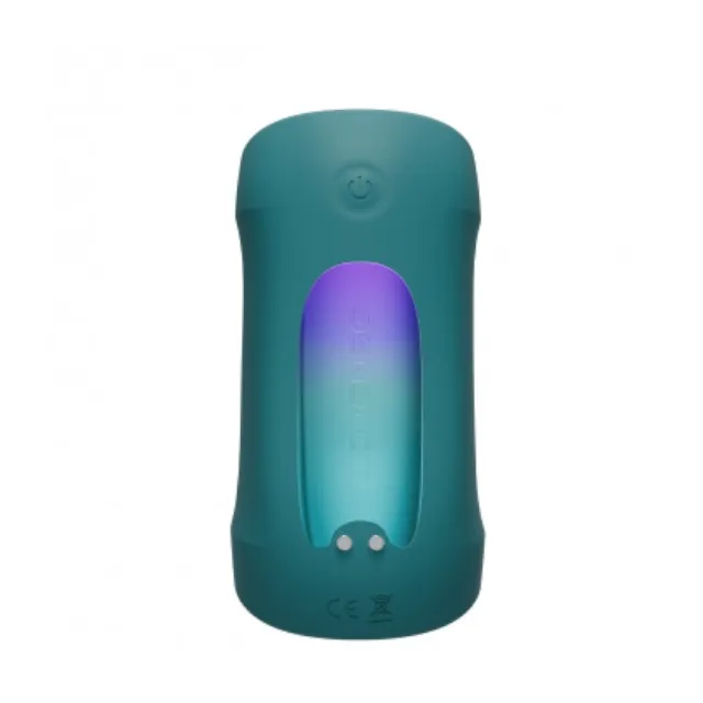 Masturbator cu inel pentru penis LOVENSE Gush 2. cu vibrații și oscilații intense. control prin aplicație. rezistent la apă. verde