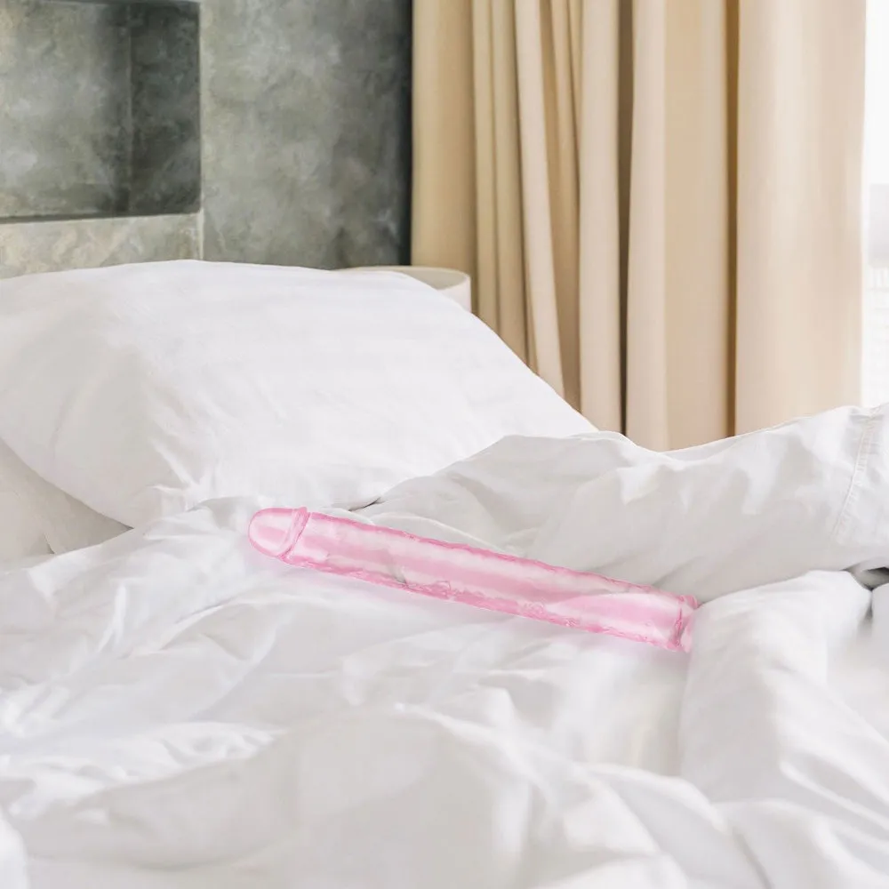 Me You Us Ultra Cock 12 in. Jelly Double Ended Dildo Pink