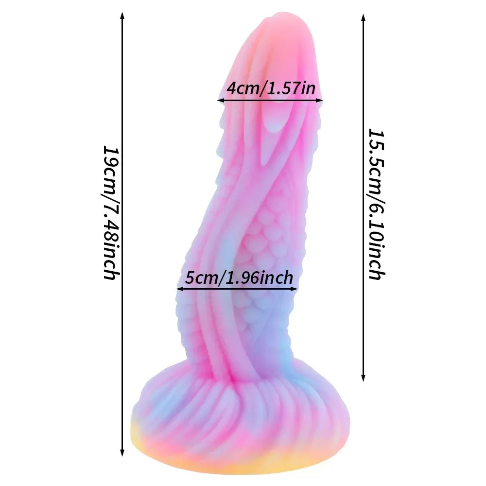 Monster Animal Dildo Butt Plug - Luminous Snake Dildos Big Suction Cup Anal Toy