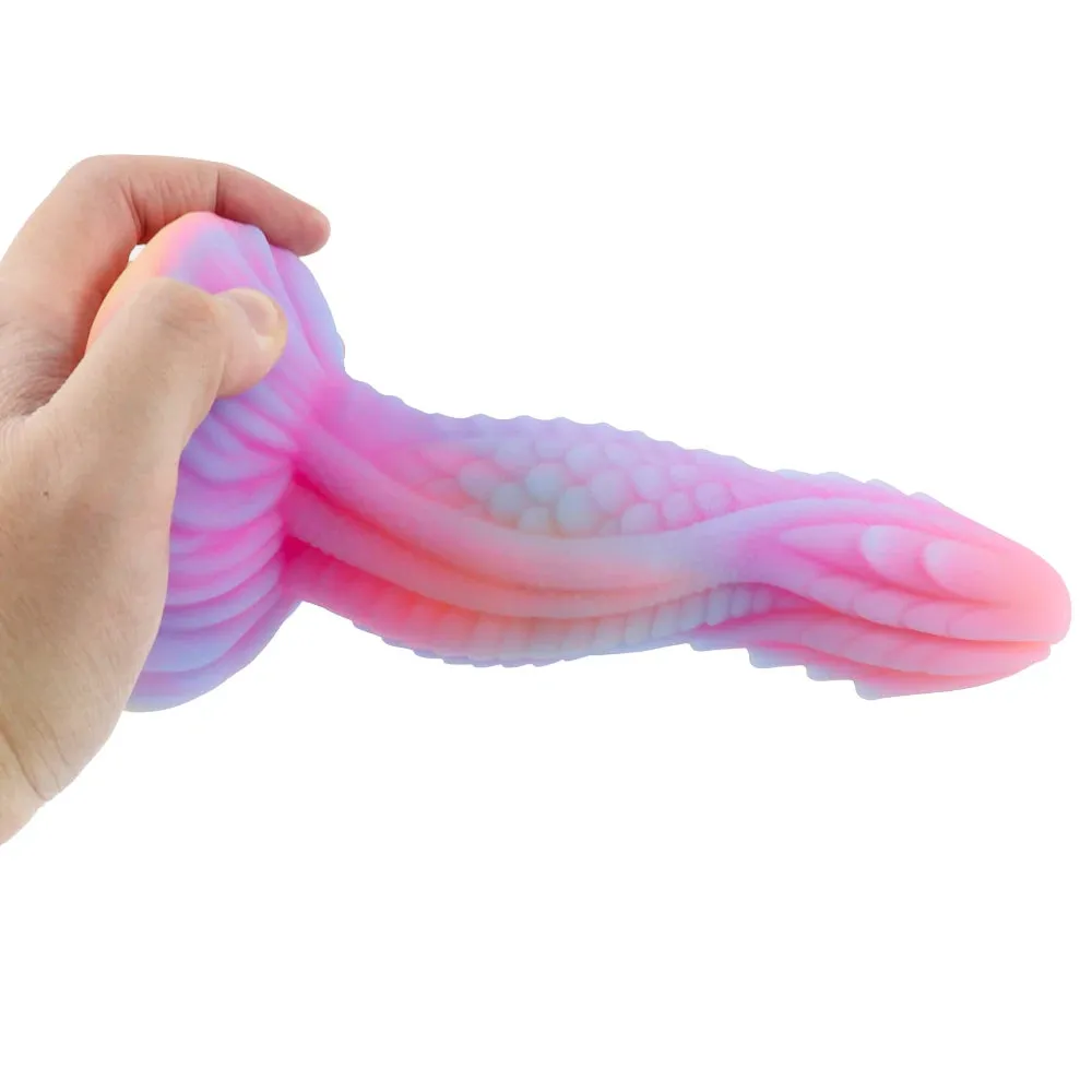 Monster Animal Dildo Butt Plug - Luminous Snake Dildos Big Suction Cup Anal Toy
