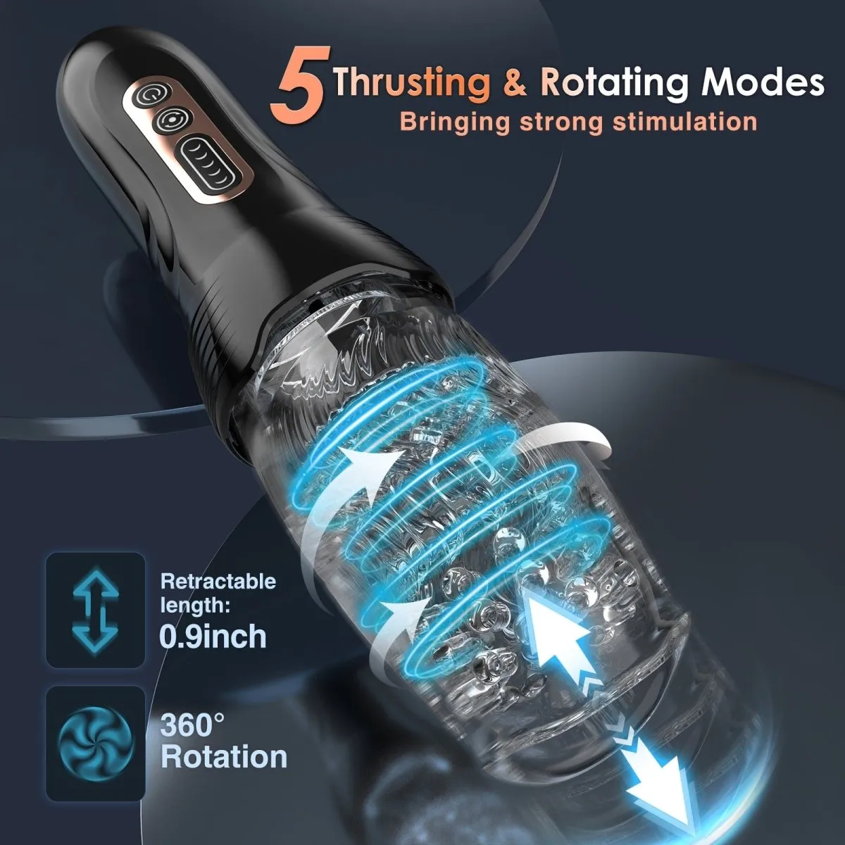Morningbuds| Thrusting & Rotating Male Masturbator with 10 Vibration Modes