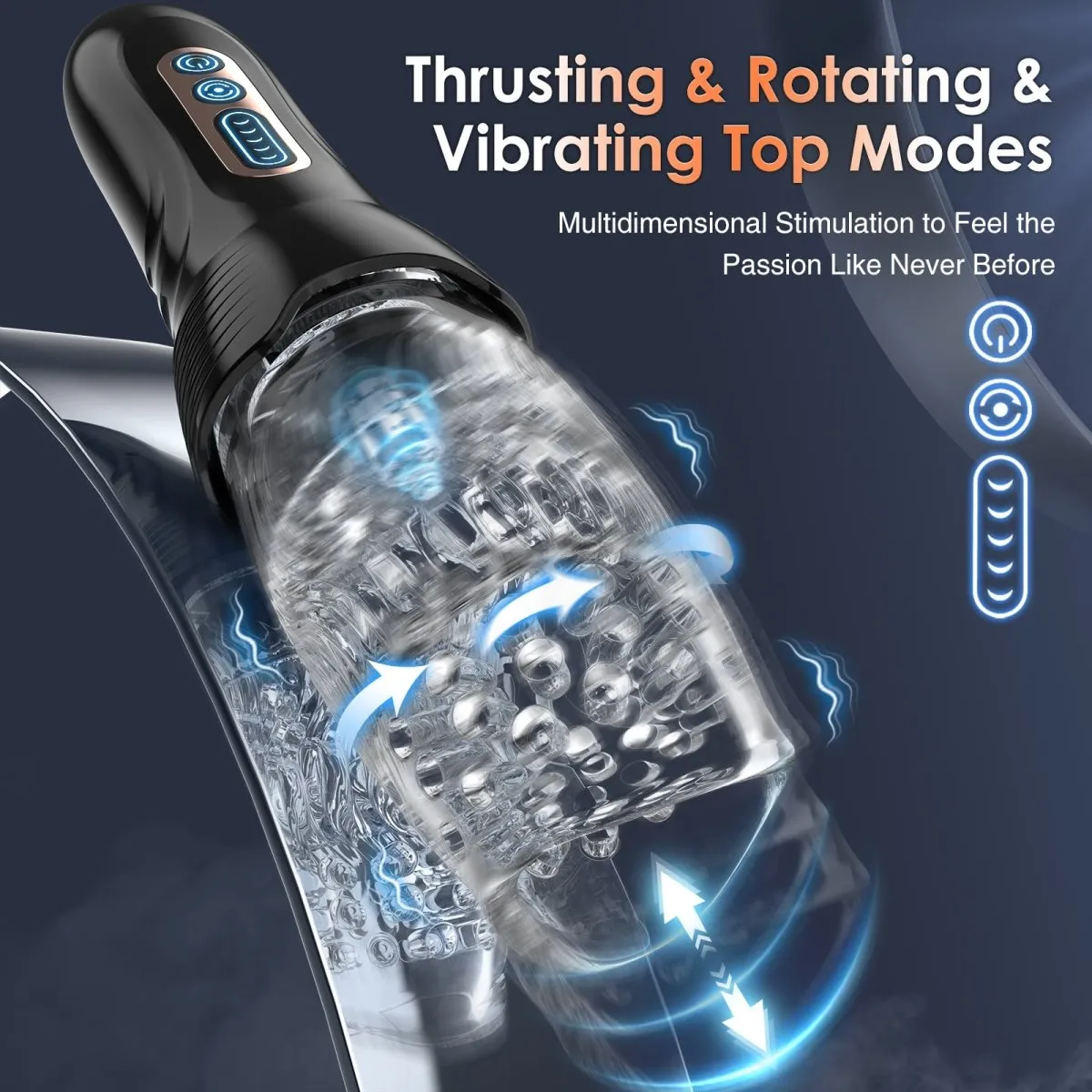 Morningbuds| Thrusting & Rotating Male Masturbator with 10 Vibration Modes