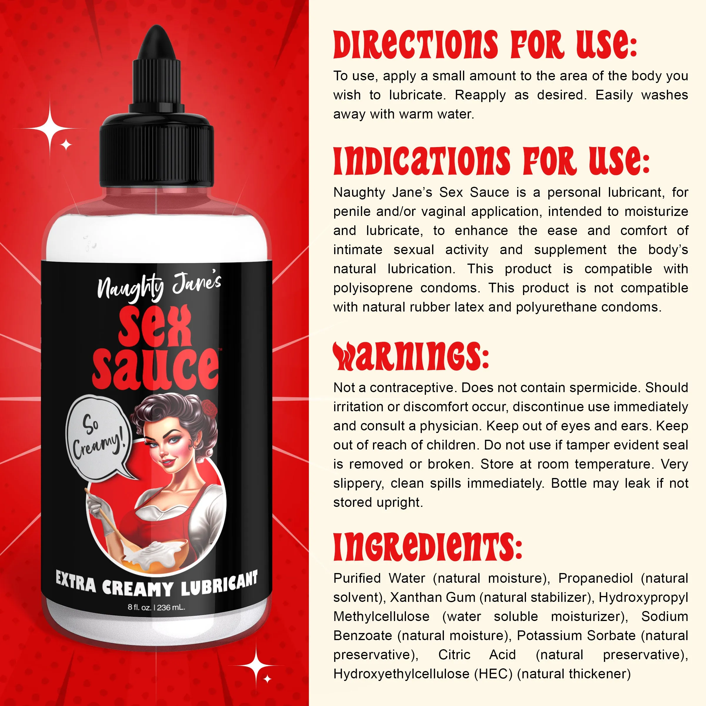 Naughty Janes's Sex Sauce Extra Creamy Lubricant
