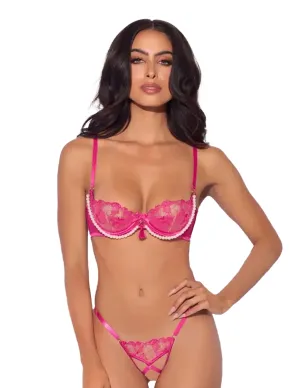 Nova Blacklight Crotchless Lace Set