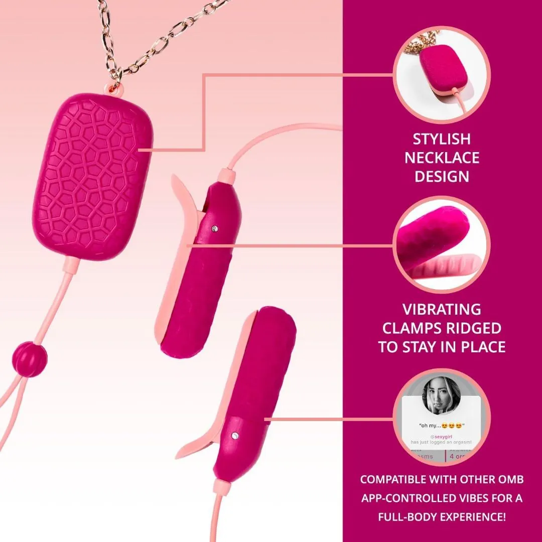OhMiBod Sphinx Bluetooth App-controlled Nipple Clamps - Raspberry