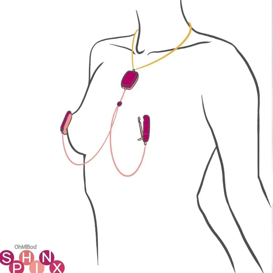 OhMiBod Sphinx Bluetooth App-controlled Nipple Clamps - Raspberry