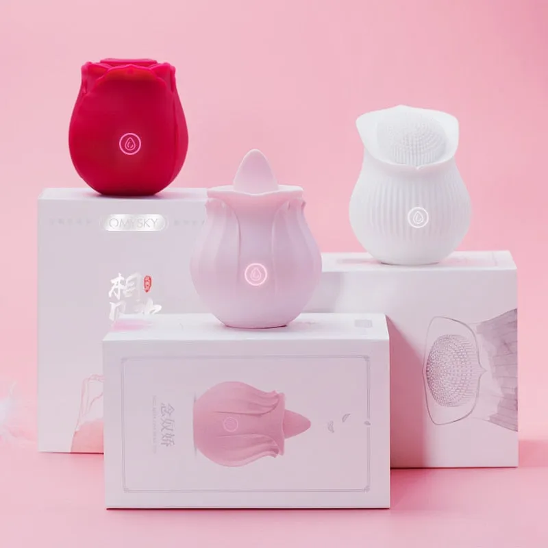 OMYSKY Red Rose Toy: Clit And Nipple Vibrator For Women
