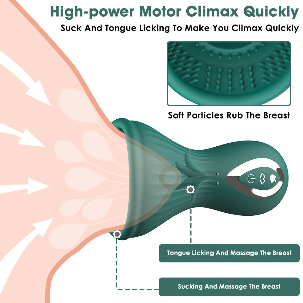 Oral Sex Sucking Female Masturbation Cup - Clit Nipple Rotating Clamp Women Vibrator