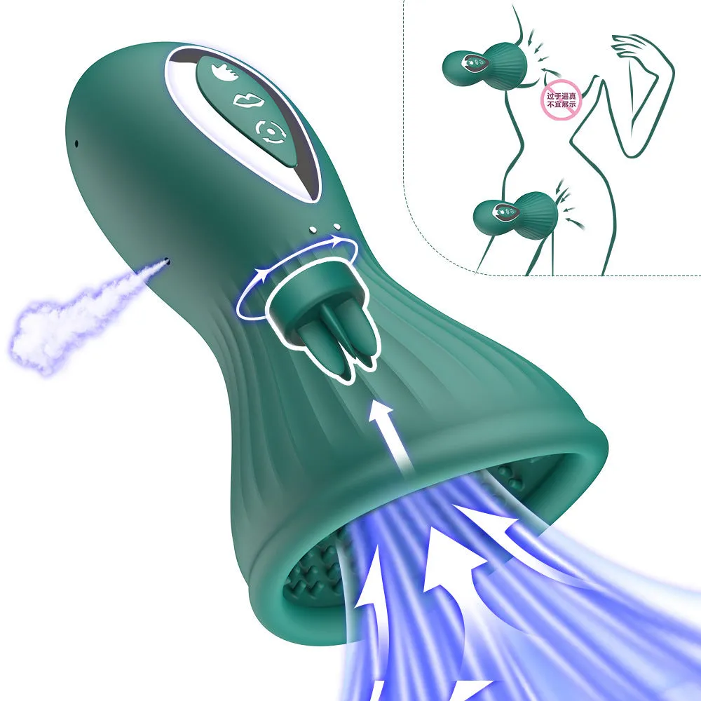Oral Sex Sucking Female Masturbation Cup - Clit Nipple Rotating Clamp Women Vibrator