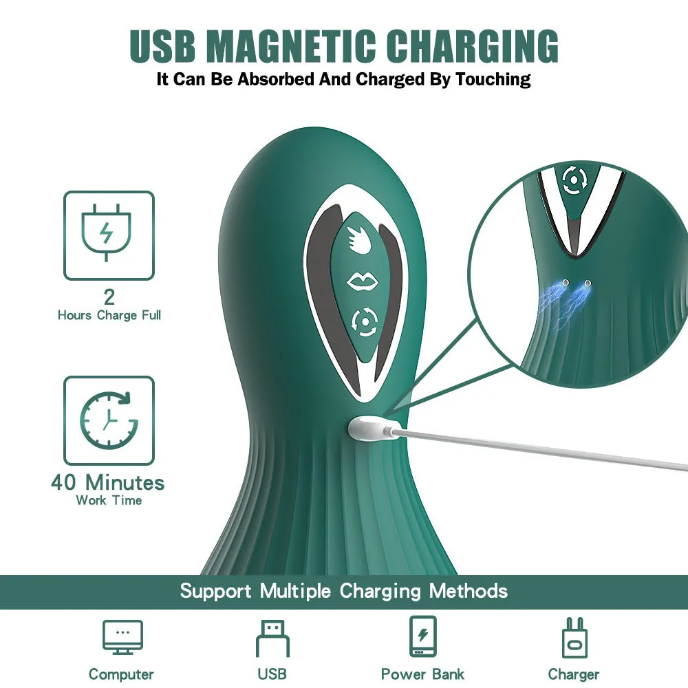 Oral Sex Sucking Female Masturbation Cup - Clit Nipple Rotating Clamp Women Vibrator