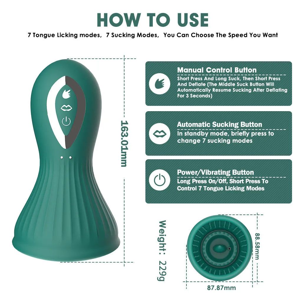 Oral Sex Sucking Female Masturbation Cup - Clit Nipple Rotating Clamp Women Vibrator