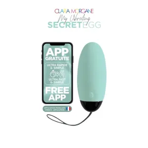 Ou vibrator CLARA MORGANE My Vibrating Secret Egg. control prin telecomandă și aplicație. 10 functii de vibratie. albastru turcoaz