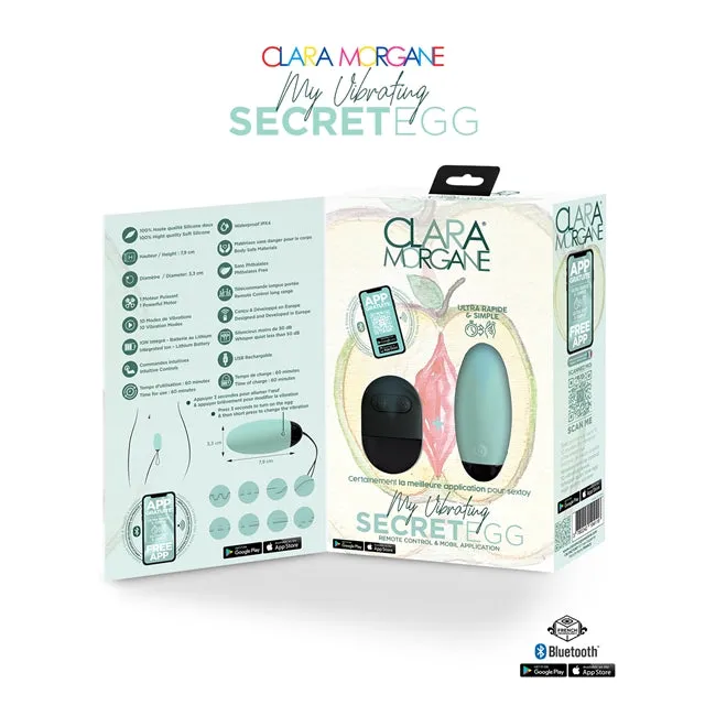 Ou vibrator CLARA MORGANE My Vibrating Secret Egg. control prin telecomandă și aplicație. 10 functii de vibratie. albastru turcoaz