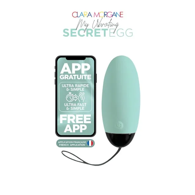 Ou vibrator CLARA MORGANE My Vibrating Secret Egg. control prin telecomandă și aplicație. 10 functii de vibratie. albastru turcoaz