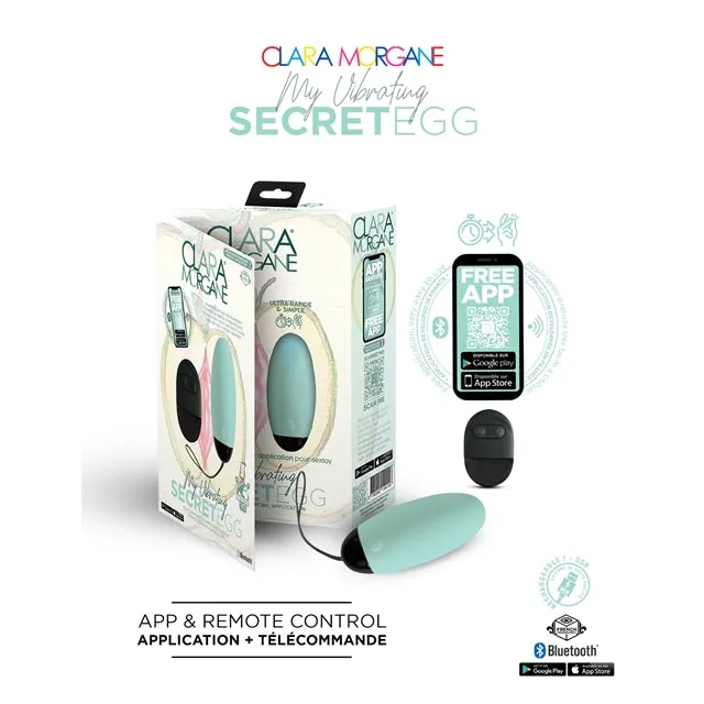 Ou vibrator CLARA MORGANE My Vibrating Secret Egg. control prin telecomandă și aplicație. 10 functii de vibratie. albastru turcoaz