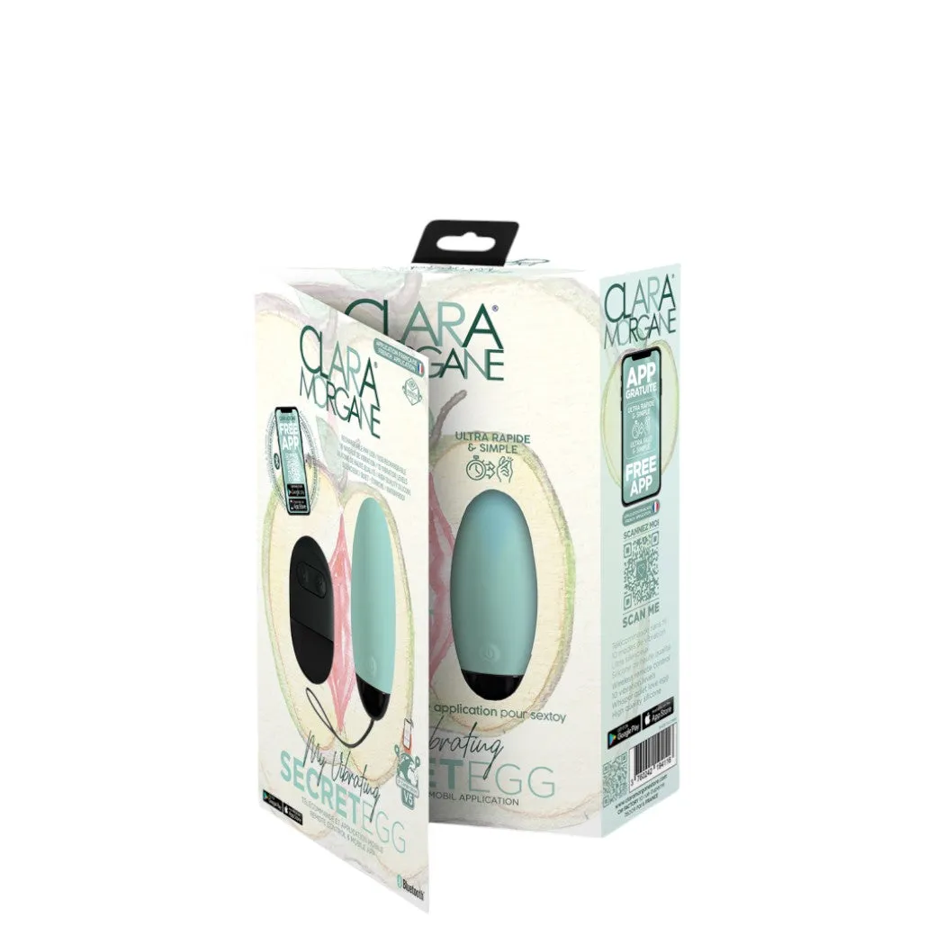 Ou vibrator CLARA MORGANE My Vibrating Secret Egg. control prin telecomandă și aplicație. 10 functii de vibratie. albastru turcoaz