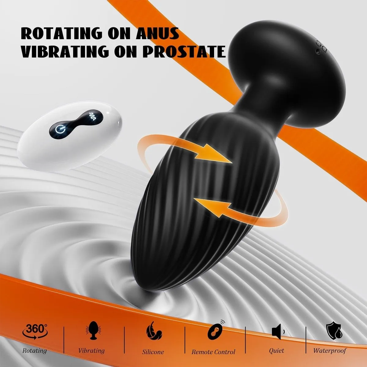 Pearlconch| Butt Plug with 7 Rotating and Vibrating Modes Anal Vibrator