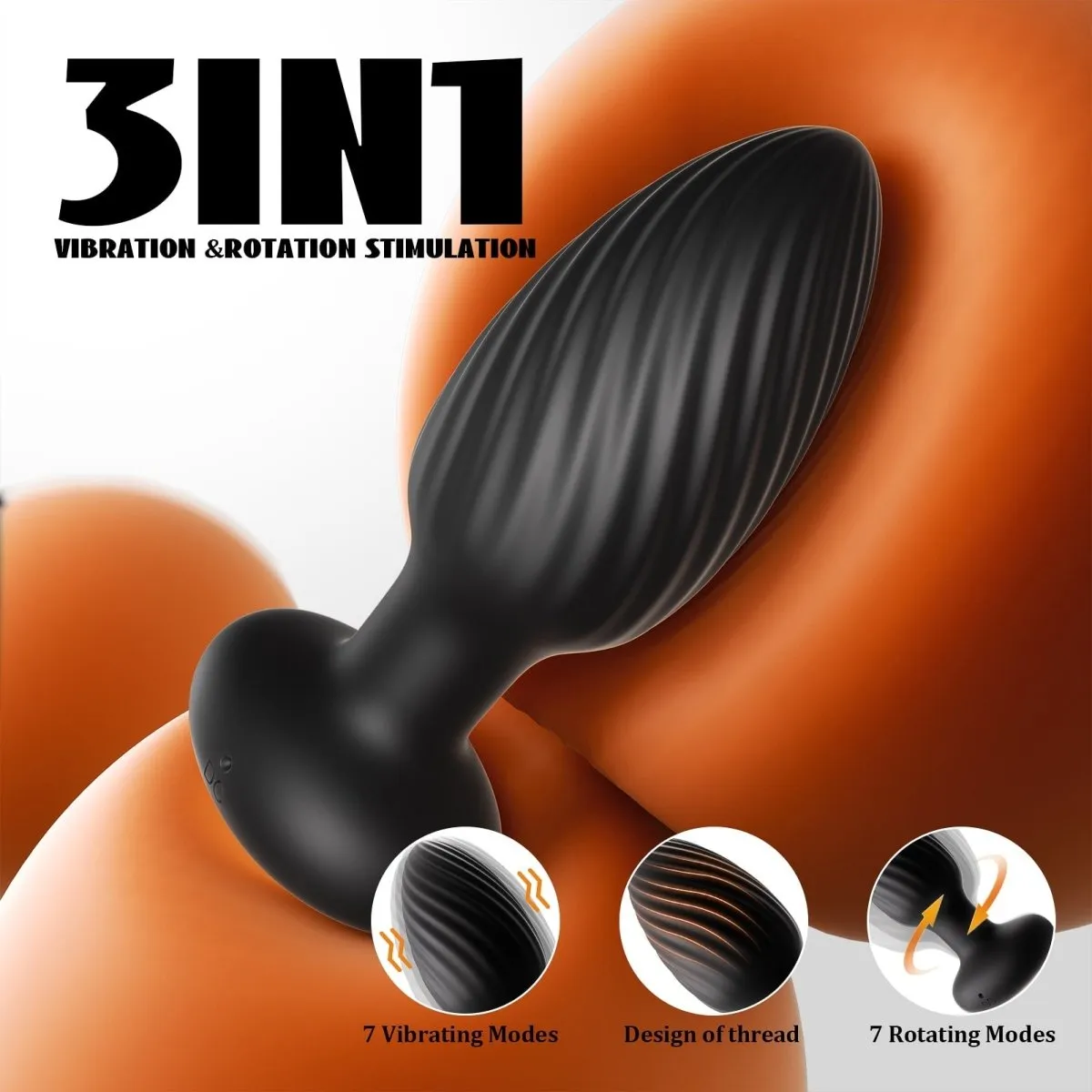 Pearlconch| Butt Plug with 7 Rotating and Vibrating Modes Anal Vibrator