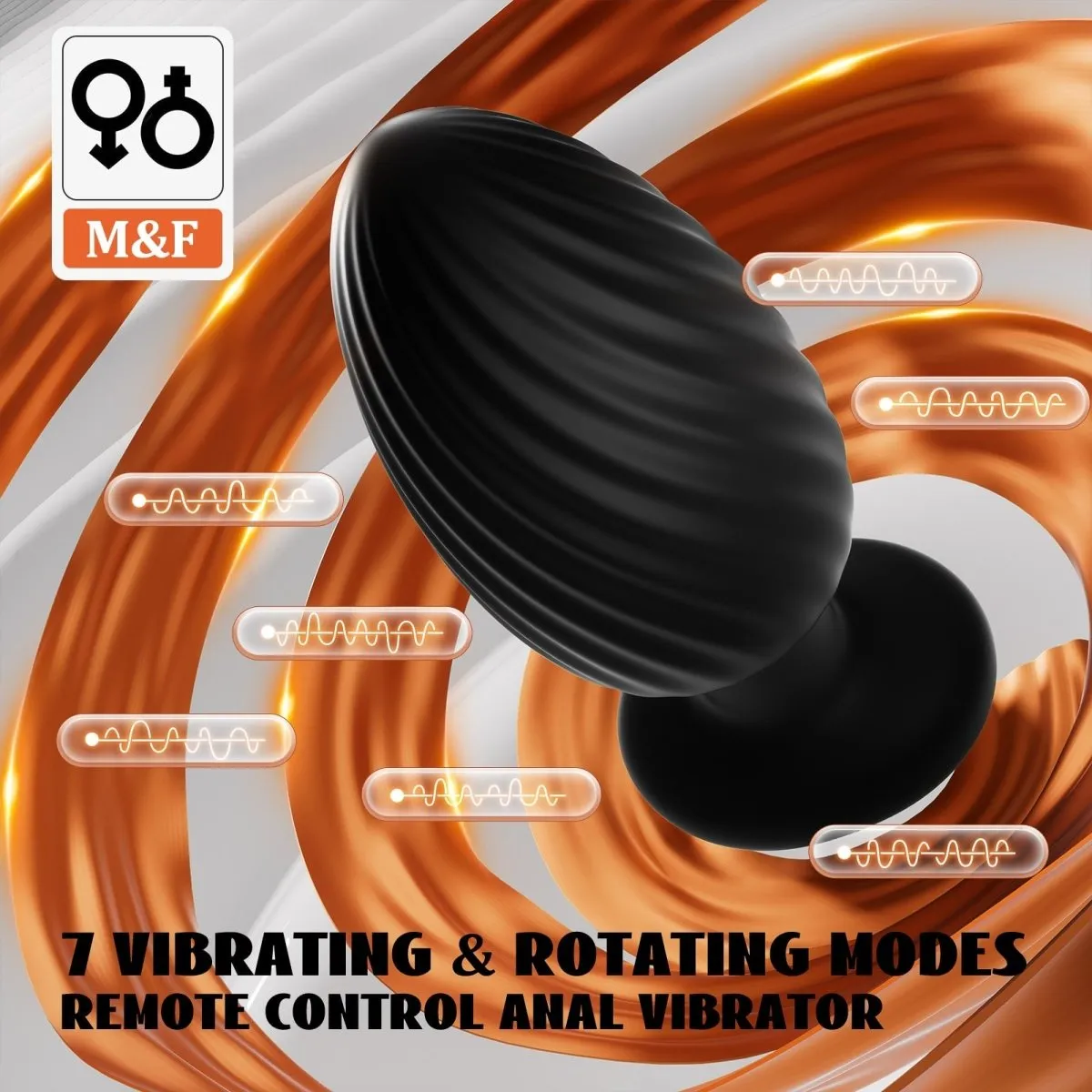 Pearlconch| Butt Plug with 7 Rotating and Vibrating Modes Anal Vibrator