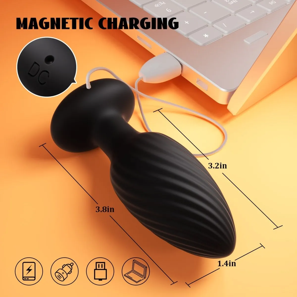 Pearlconch| Butt Plug with 7 Rotating and Vibrating Modes Anal Vibrator