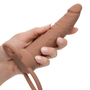 Performance Maxx Double Penetration Vibrating Dildo - Light Chocolate