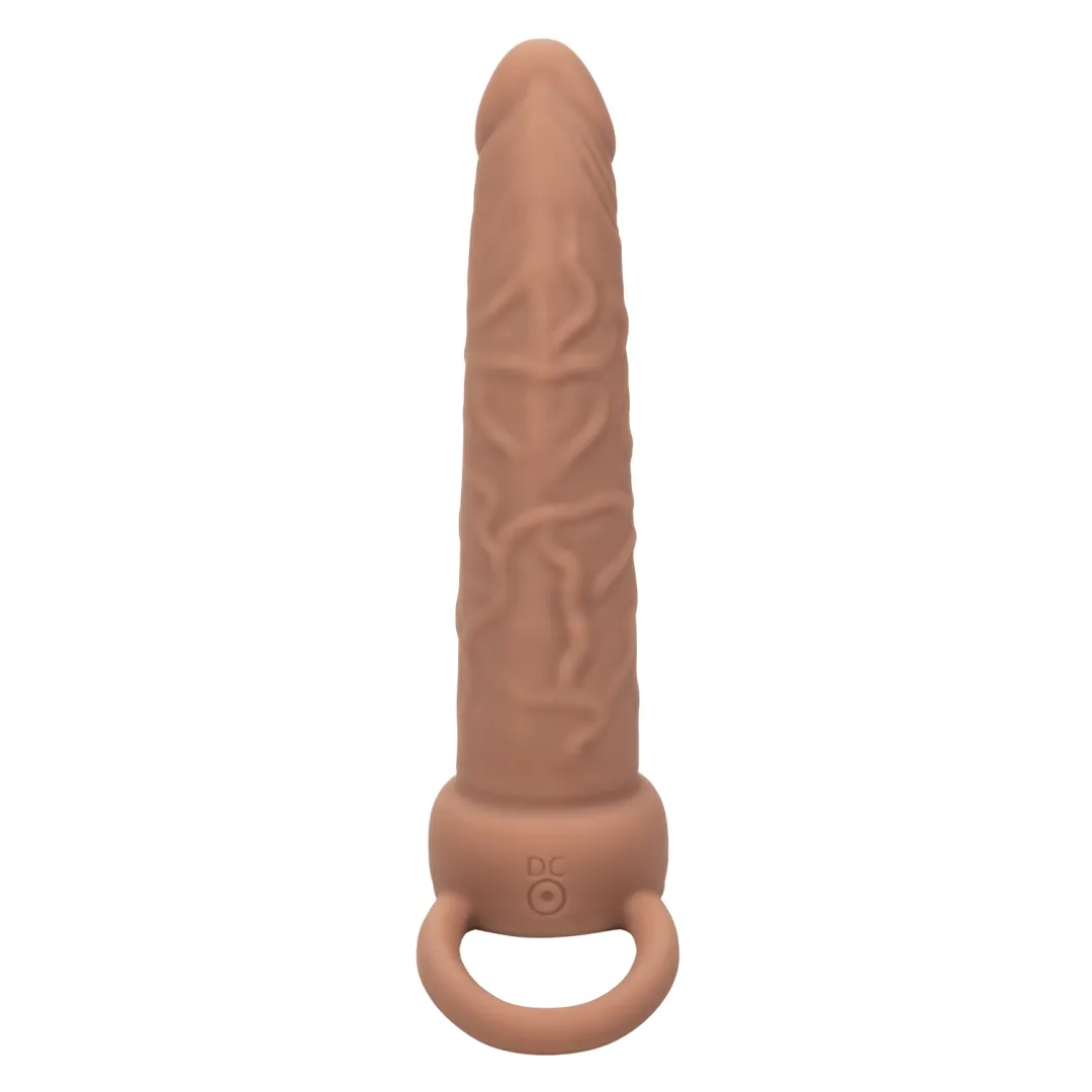 Performance Maxx Double Penetration Vibrating Dildo - Light Chocolate