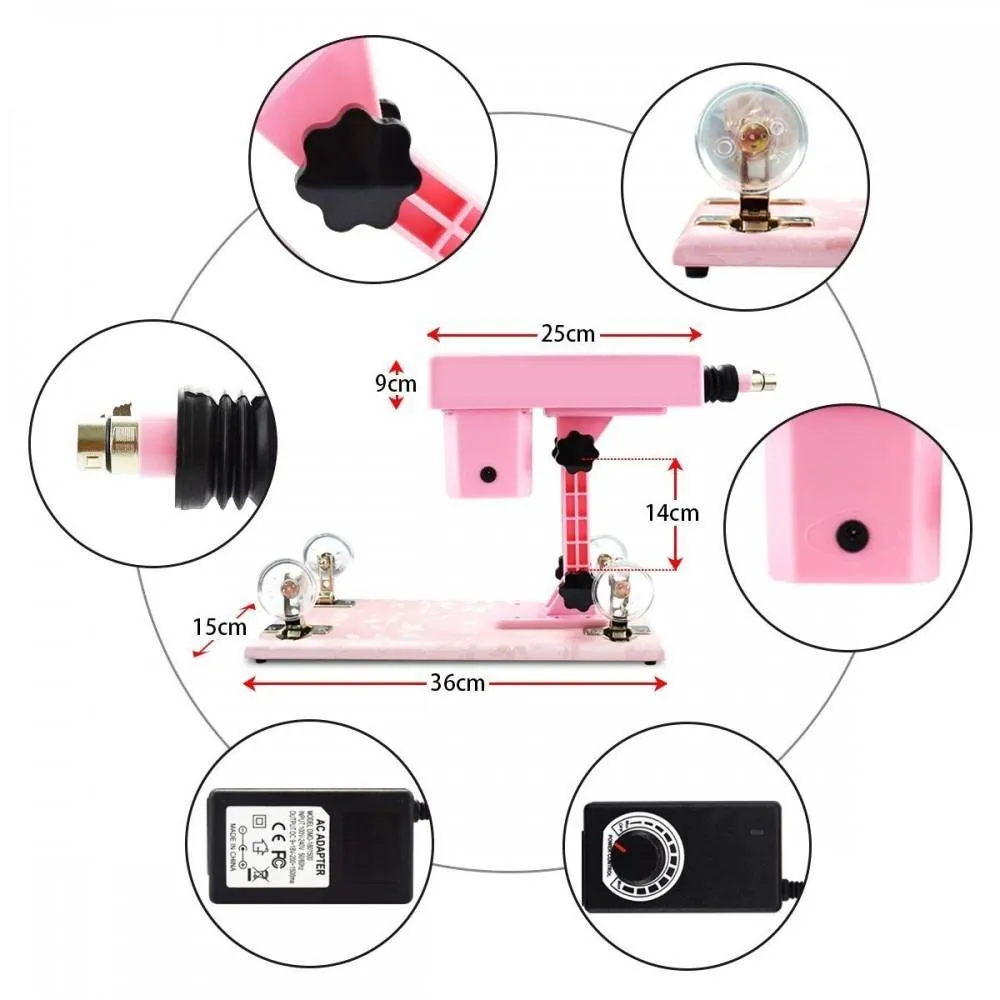 Pink Love Sex Machine Adjustable Speed Thrusting Dildo Female Masturbation