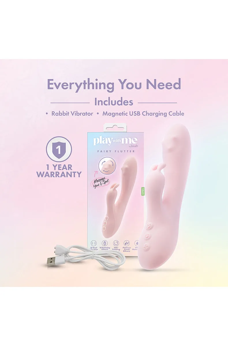 Play With Me Fairy Flutter Pink Silicone Rabbit Vibrator