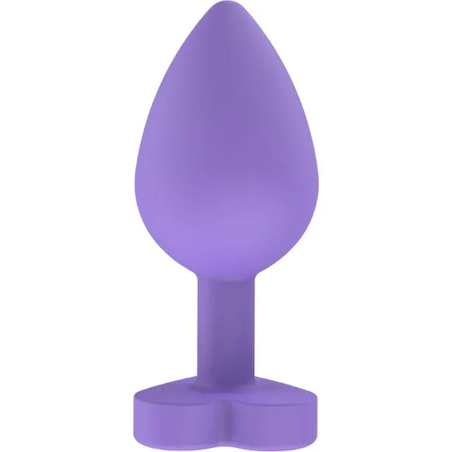 Plug anal TOYJOY Anal Play Booty Sweethearts. cu mesaj „Secret Entrance pe baza în formă de inimă. diametru 3.5 cm. mov