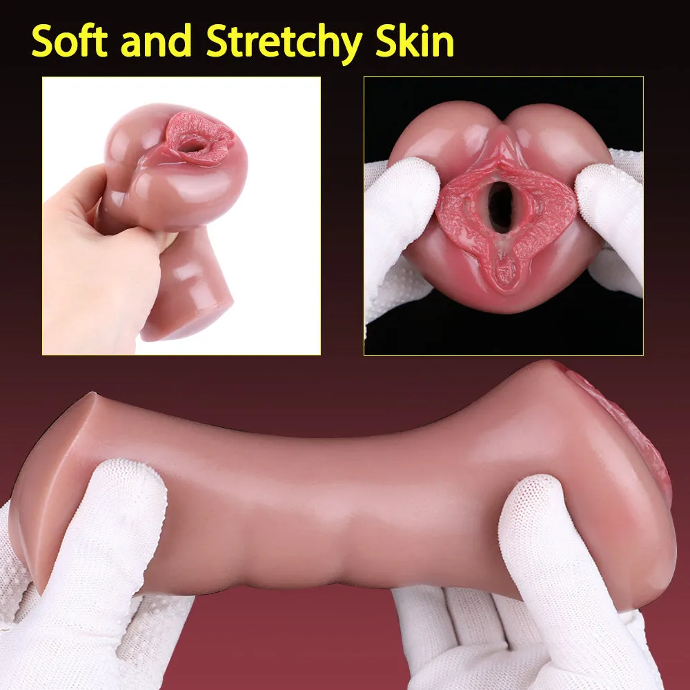 Pocket Pussy Realistic Labia Male Masturbator - Silicone Blowjob Masturbation Cup Life Size Sex Doll