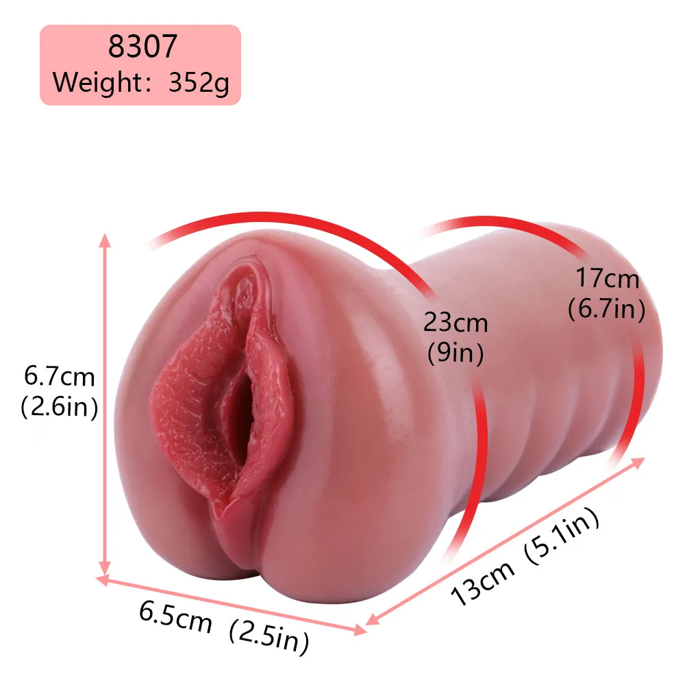 Pocket Pussy Realistic Labia Male Masturbator - Silicone Blowjob Masturbation Cup Life Size Sex Doll